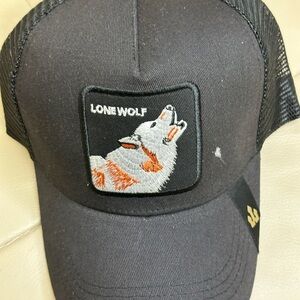 Lone Wolf Black Trucker Hat